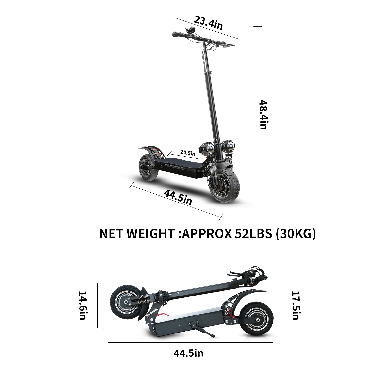 X750/X700 Electric Scooter Adults, 1600W/3200W Dual Motor, 37.5-45 MPH Max  Speed, 50 Miles Long Range, 10” Pneumatic Tires, 300 lbs Max Load